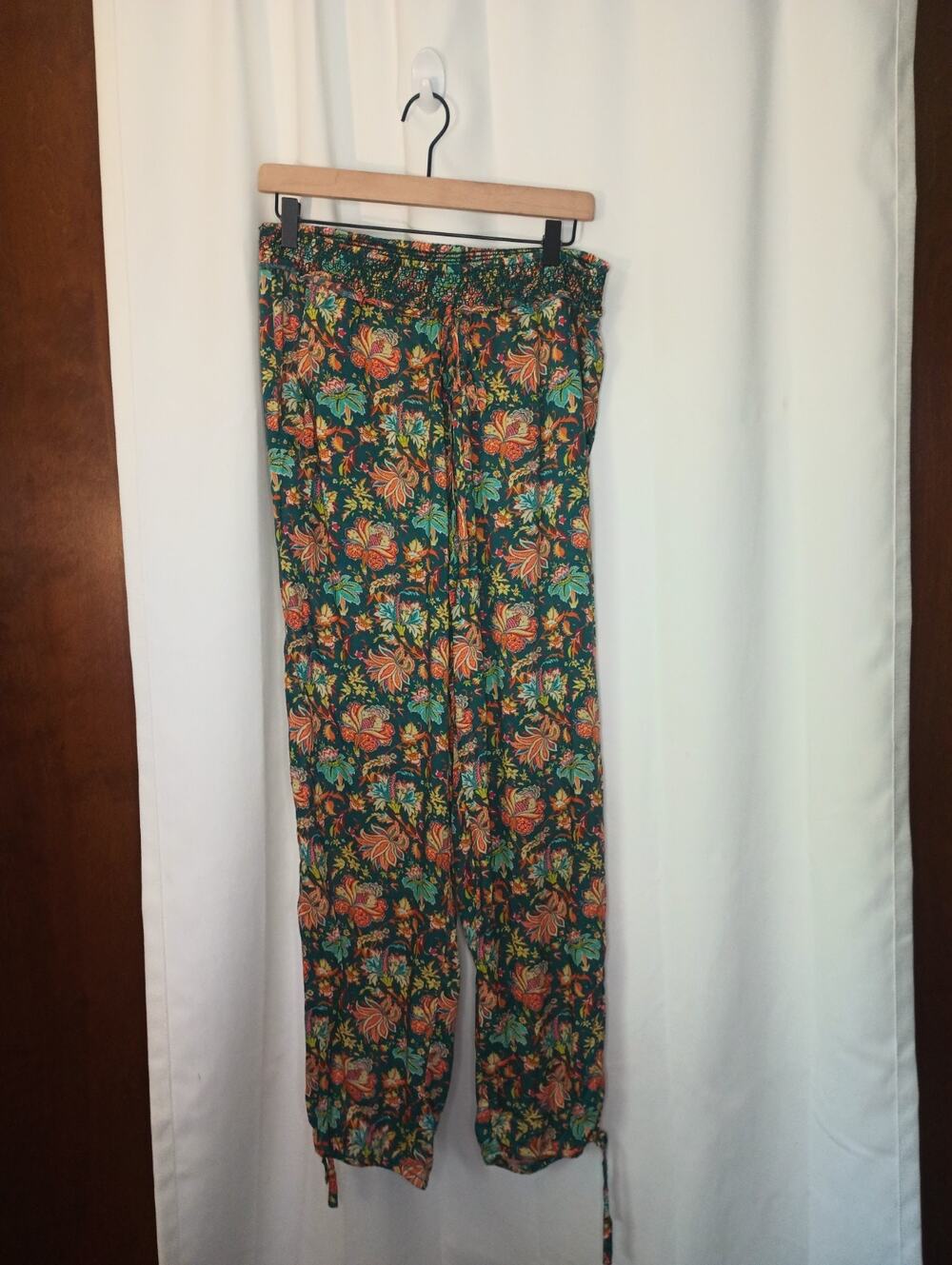 Sundance Riya Beach Floral Jogger Pants S Modal Harem Boho Hippie Festival